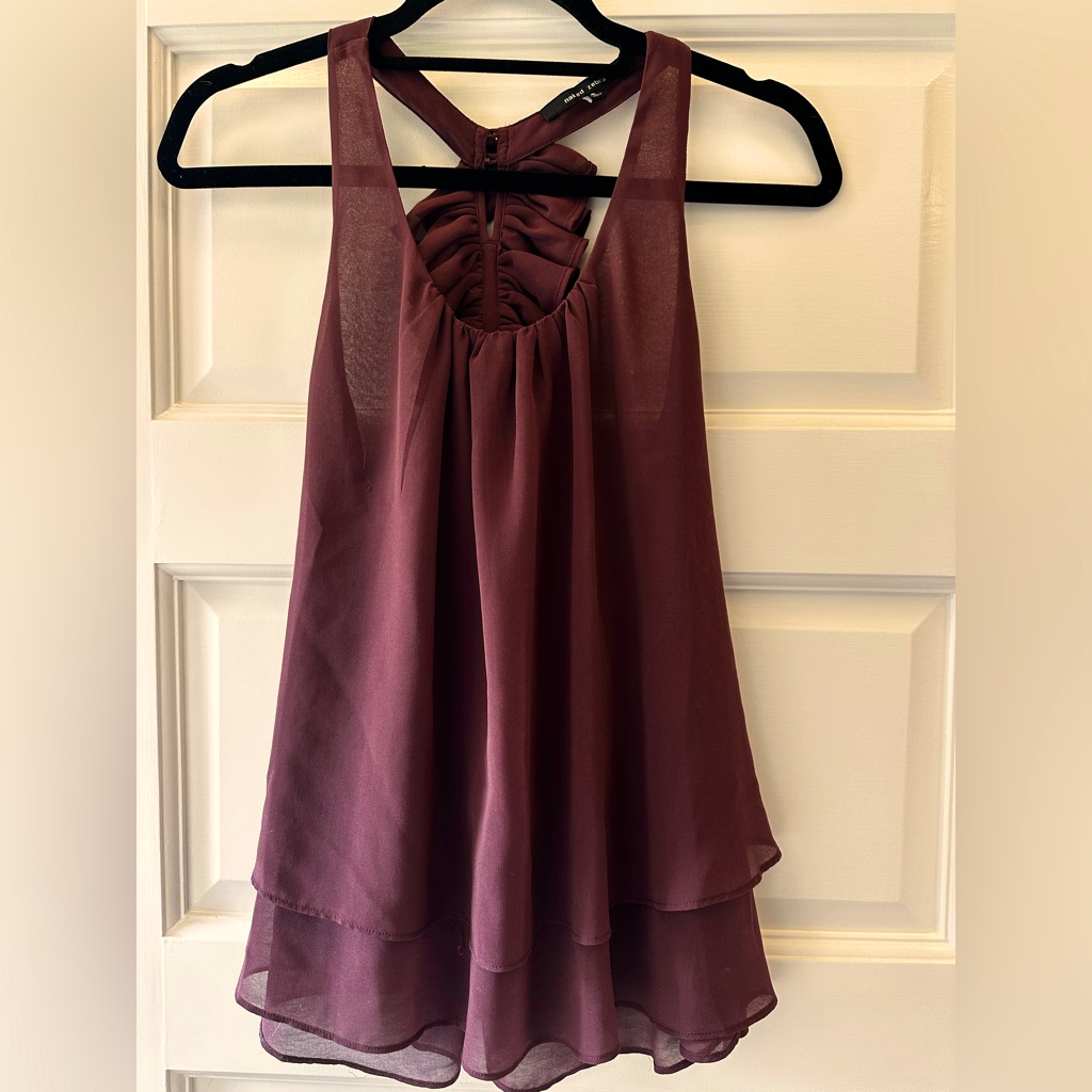 Plum Polyester Blouse